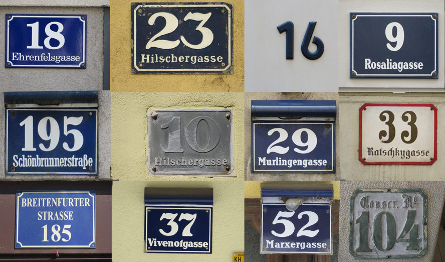 Hausnummer der Wohnorte von Johann Breitwieser © Anton Tantner