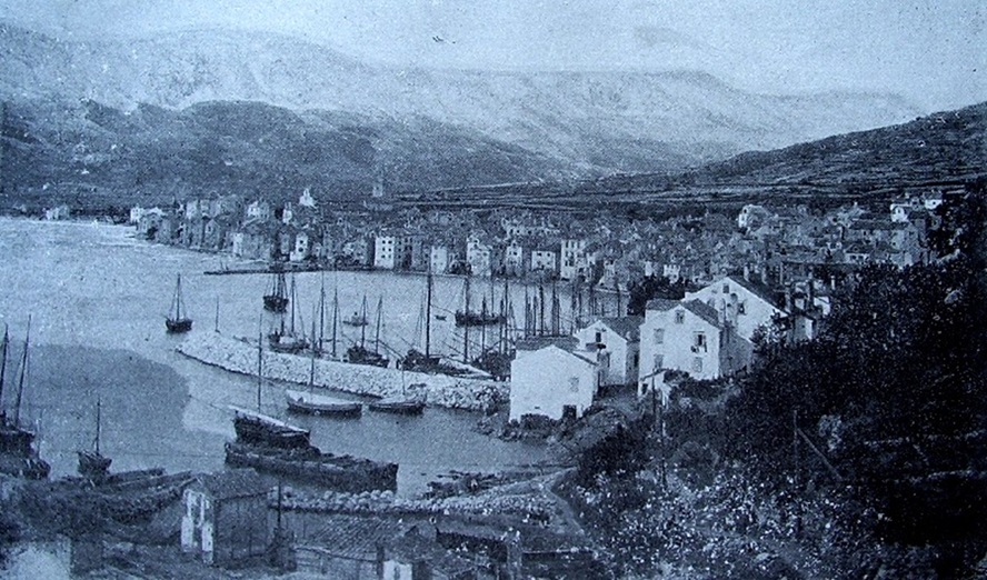 Baška, Krk, Kroatien, Ende des 19. Jahrhunderts © Rudolf Horvat: »Slike iz hrvatske povijesti«, Zagreb, 1910, Wikimedia Commons, gemeinfrei