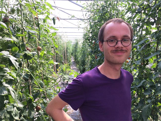 Sebastian Vetter in seinem Greenhouse für Tomaten <br />Bilder: © Platypus